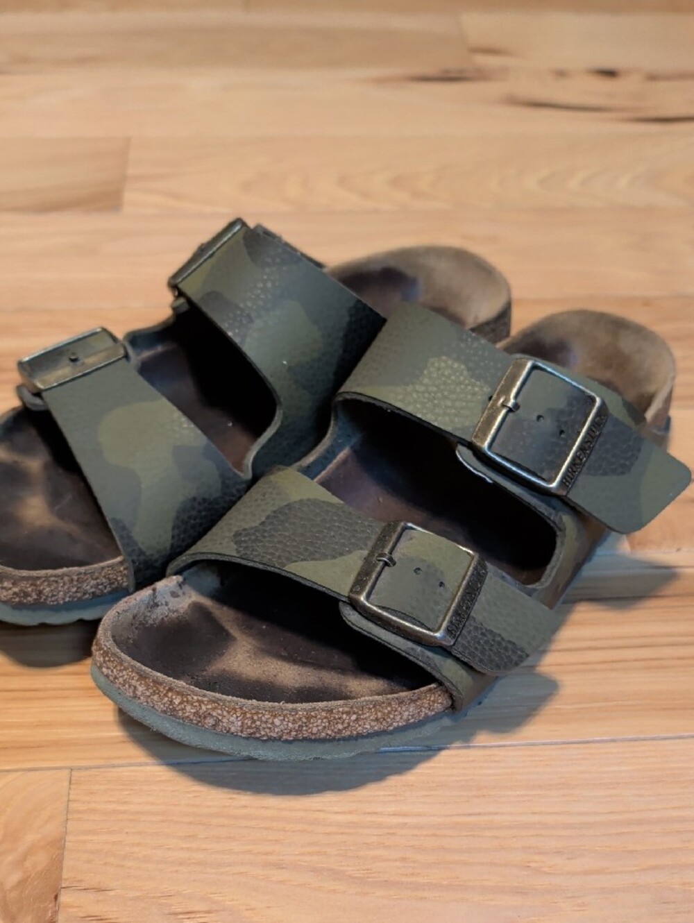 Birkenstock Camouflage Two-Strap Sandals - Green/Brown